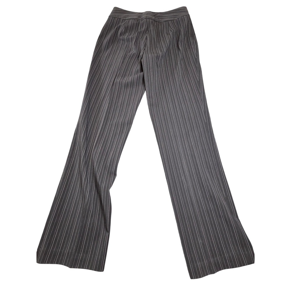 FDJ French Dressing Dress Pants Womens 10 Black Pinstripe Straight Leg NWT